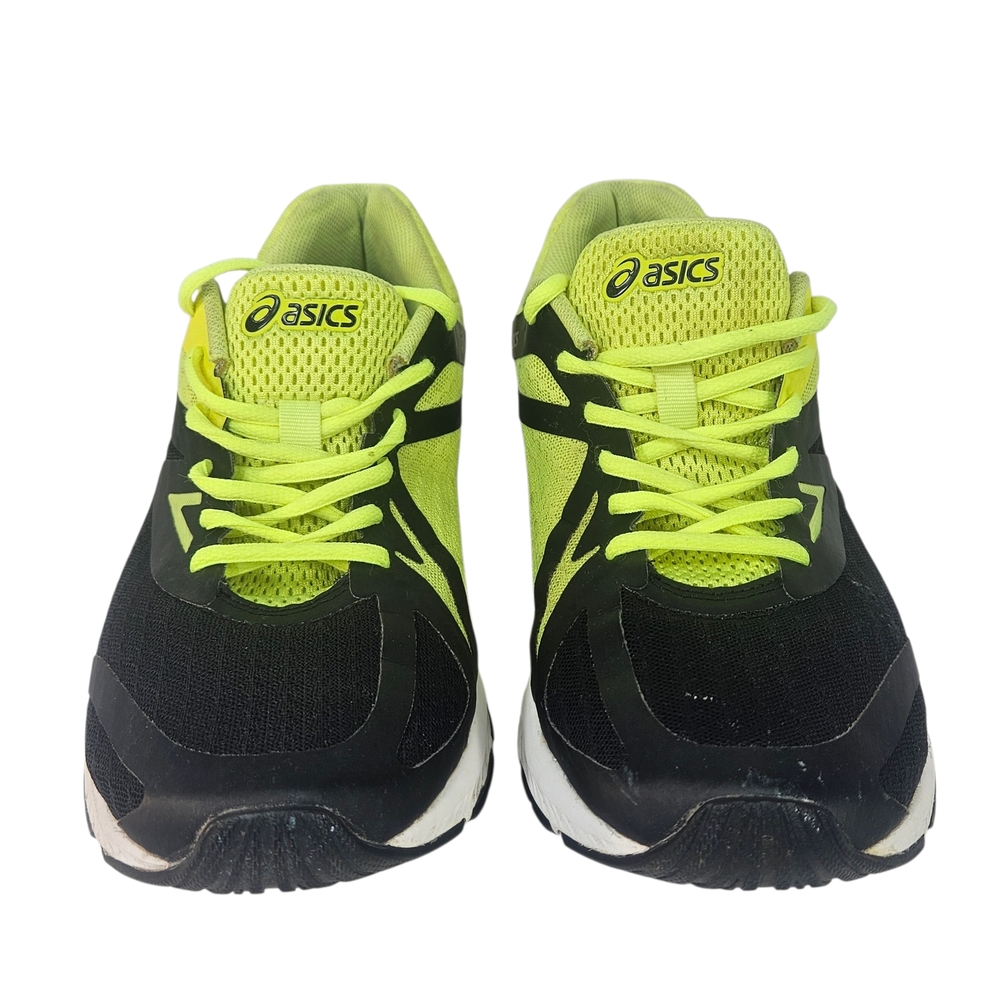 Asics Men's Black and Neon Lime Athletic Sneakers. Size 11